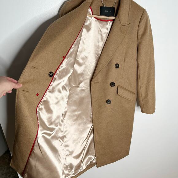 J. Crew Double Breasted Italian Wool Cashmere Coat Jacket Womens 2P Brown - Picture 8 of 13